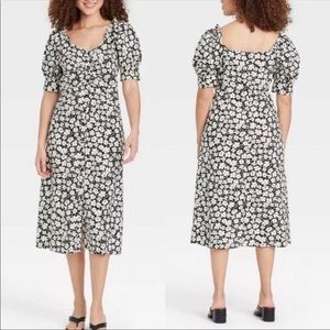 WHO WHAT WEAR FLORAL MIDI DRESS.